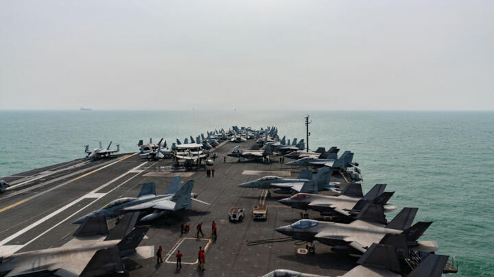 The US Navy Nimitz-class aircraft carrier USS George Washington