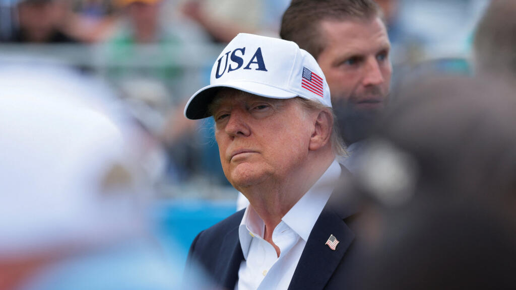 U.S. President Donald Trump attends the Amgen Irish Open at Trump International Golf Links in Doonbeg, Ireland, September 13, 2026.