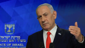 Le Premier ministre israélien Benjamin Netanyahu tient une conférence de presse à Jérusalem, ce lundi 15 juin 2026.
