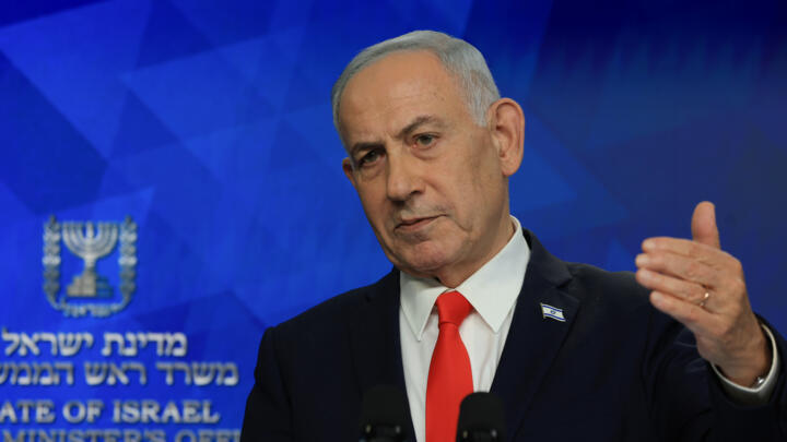 Le Premier ministre israélien Benjamin Netanyahu tient une conférence de presse à Jérusalem, ce lundi 15 juin 2026.