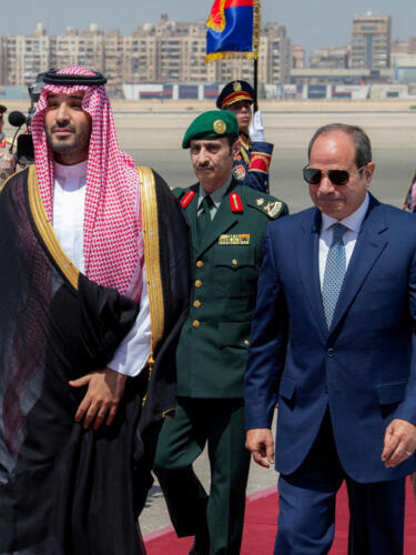 Egyptian President Abdel Fattah al-Sisi meets Saudi Crown Prince Mohammed bin Salman in Cairo, Egypt, September 15, 2026.