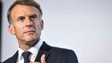 French President Emmanuel Macron delivers a speech during the 2026 National Disability Conference in Bobigny, near Paris, France, Friday on September 4, 2026. 