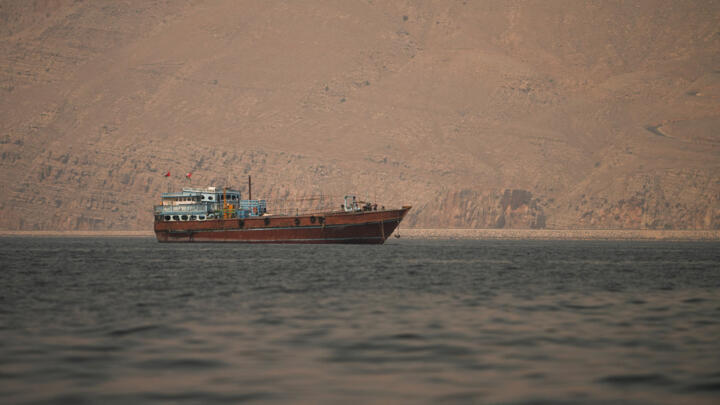 Vessels at the Strait of Hormuz, as seen from Musandam, Oman, June 22, 2026
