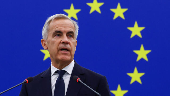 Canadian Prime Minister Mark Carney addresses the European Parliament in Strasbourg on September 17, 2026