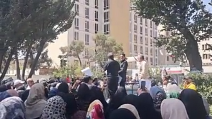School teachers protest in Tehran on September 9, 2026, calling for higher salaries amid worsening economic hardship.