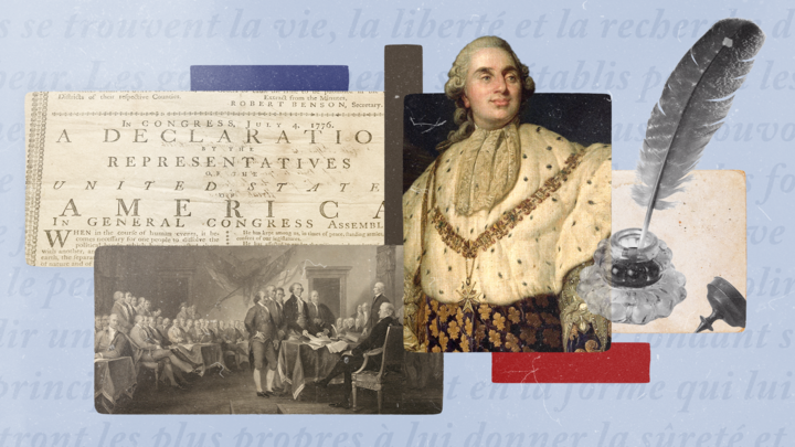 The 1776 Declaration of Independence, Louis XVI, and the Enlightenment all provided the basis of French support for the American insurgents