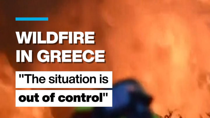 "The situation is out of control" : Greek firefighters battle wildfire for fourth day
